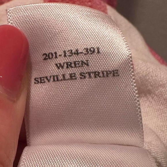 Rails Ren Drawstring Waist Mini Dress Seville Pink White Strip Sz Small Linen - Picture 10 of 10